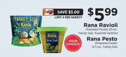 ShopRite Rana Ravioli / Rana Pesto offer