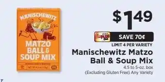 ShopRite Manischewitz Matzo Ball & Soup Mix offer
