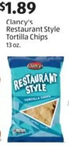 Aldi Clancy's Restaurant Style Tortilla Chips offer
