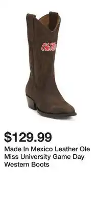 TJ Maxx Made In Mexico Leather Ole Miss University Game Day Western Boots offer