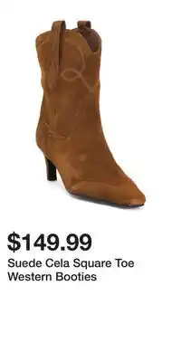 TJ Maxx Suede Cela Square Toe Western Booties offer