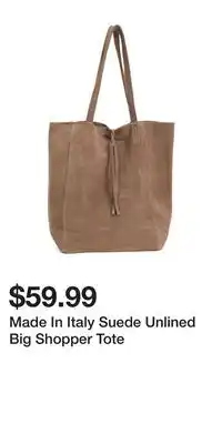 TJ Maxx Made In Italy Suede Unlined Big Shopper Tote offer