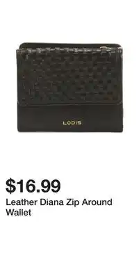 TJ Maxx Leather Diana Zip Around Wallet offer