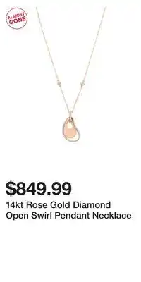 TJ Maxx 14kt Rose Gold Diamond Open Swirl Pendant Necklace offer