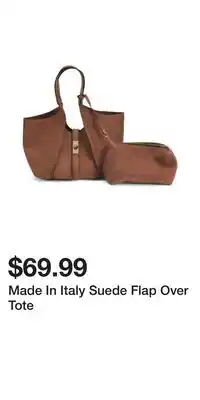 TJ Maxx Made In Italy Suede Flap Over Tote offer