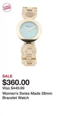 TJ Maxx Women's Swiss Made 28mm Bracelet Watch offer