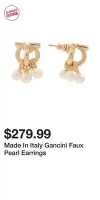 TJ Maxx Made In Italy Gancini Faux Pearl Earrings offer