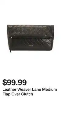 TJ Maxx Leather Weaver Lane Medium Flap Over Clutch offer