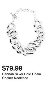 TJ Maxx Hannah Silver Bold Chain Choker Necklace offer