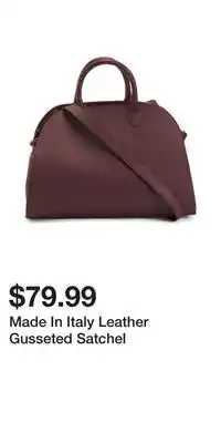 TJ Maxx Made In Italy Leather Gusseted Satchel offer