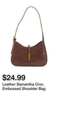 TJ Maxx Leather Samantha Croc Embossed Shoulder Bag offer