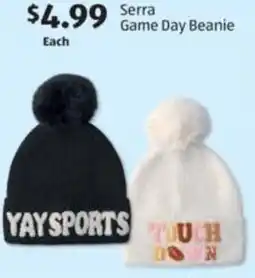 Aldi Serra game day beanie offer
