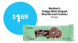 Aldi Benton's fudge mint striped shortbread cookies offer