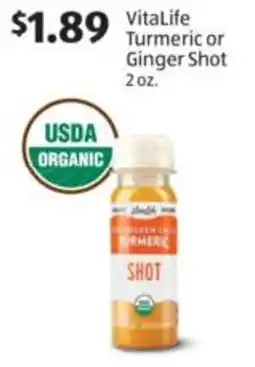 Aldi Vitalife turmeric or ginger shot offer