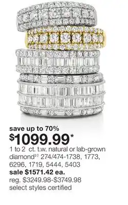 JC Penney 1 to 2 ct. t.w. natural or lab-grown diamond‡◊ offer