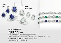 JC Penney Simulated &/or lab-created gemstone§ offer