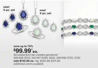 JC Penney Simulated &/or lab-created gemstone§ offer