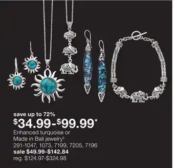 JC Penney Enhanced turquoise or Made in Bali jewelry§ offer