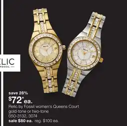 JC Penney Relic by Fossil women's Queens Court gold-tone or two-tone offer