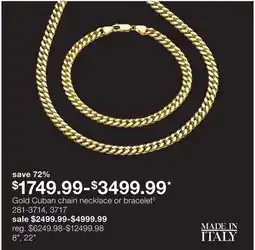 JC Penney Gold Cuban chain necklace or bracelet◊ offer