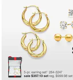 JC Penney 5-pr. earring set‡ offer
