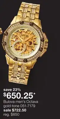 JC Penney Bulova men's Octava gold-tone offer