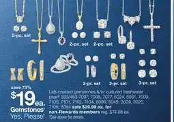 JC Penney Lab-created gemstones &/or cultured freshwater pearl$ offer