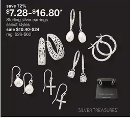 JC Penney Sterling silver earrings offer