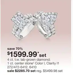 JC Penney 4 ct. t.w. lab-grown diamond 1 ct. center stone‡ offer