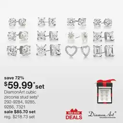 JC Penney DiamonArt cubic zirconia stud sets§ offer
