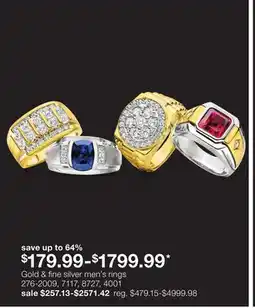 JC Penney Gold & fine silver men's rings offer