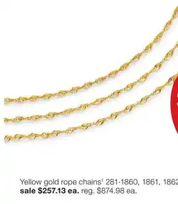 JC Penney Yellow gold rope chains‡ offer