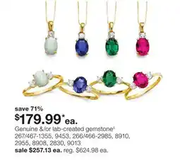 JC Penney Genuine &/or lab-created gemstone offer