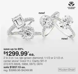 JC Penney 2 to 3 ct. t.w. lab-grown diamond 1-1/2 or 2-1/2 ct. center stone‡ offer
