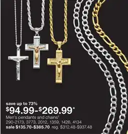 JC Penney Men's pendants and chains§ offer