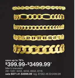 JC Penney Men's bracelets‡ offer