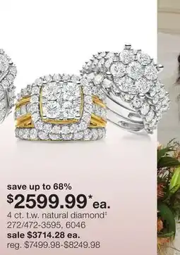 JC Penney 4 ct. t.w. natural diamond‡ offer