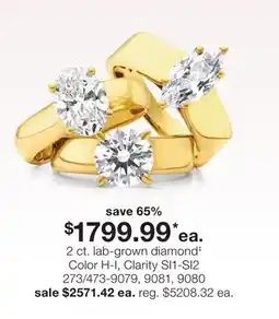 JC Penney 2 ct. lab-grown diamond‡ offer
