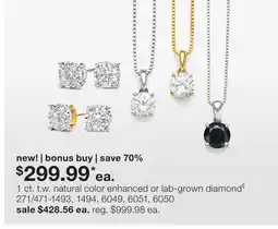 JC Penney 1 ct. t.w. natural color enhanced or lab-grown diamond§ offer