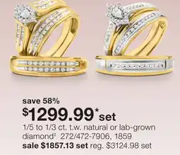 JC Penney 1/5 to 1/3 ct. t.w. natural or lab-grown diamond‡ offer