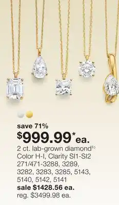 JC Penney 2 ct. lab-grown diamond‡◊ offer