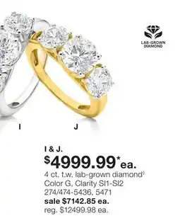 JC Penney 4 ct. t. w. lab-grown diamond◊ offer