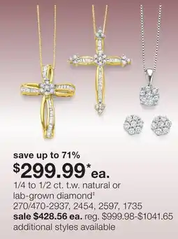 JC Penney 1/4 to 1/2 ct. t.w. natural or lab-grown diamond‡ offer