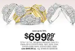 JC Penney 1/2 to 1 ct. t.w. lab-grown diamond‡ offer
