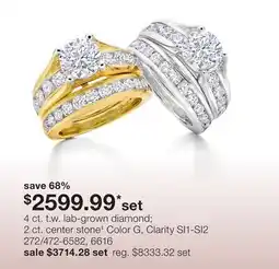 JC Penney 4 ct. t.w. lab-grown diamond 2 ct. center stone‡ offer