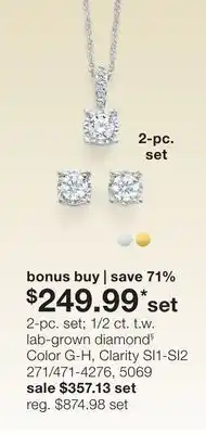 JC Penney 2-pc. set 1/2 ct. t.w. lab-grown diamond§ offer