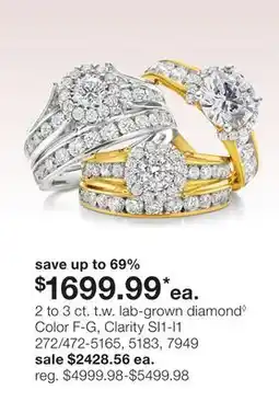 JC Penney 2 to 3 ct. t.w. lab-grown diamond◊ offer