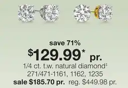JC Penney 1/4 ct. t.w. natural diamond‡ offer