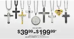 JC Penney Stainless steel men's pendants offer