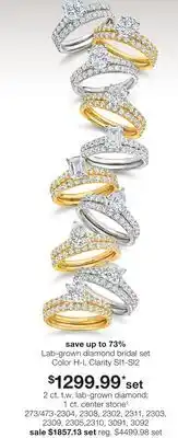 JC Penney 2 ct. t.w. lab-grown diamond 1 ct. center stone◊ offer